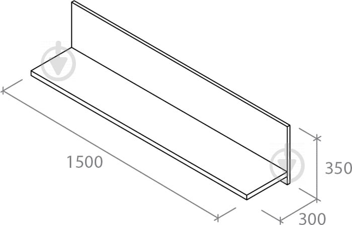 Полка Aqua Rodos Karat KRWHPO-1500 1500x350 белый глянец (АР0002193) - фото 3