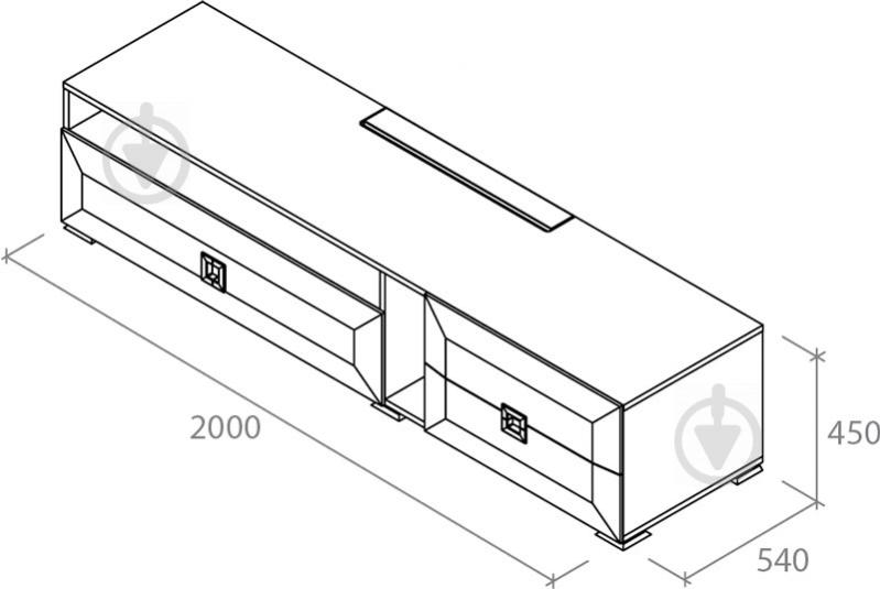 Тумба під ТВ Aqua Rodos Karat KRWHRTV-2000 білий глянець - фото 3