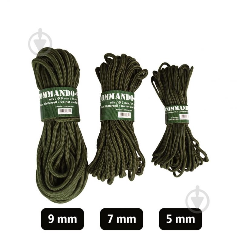 Шнур Sturm Mil-Tec полипропиленовый "Commando Rope" 7 мм 15 м оливковый - фото 1 Шнур Sturm Mil-Tec полипропиленовый "Commando Rope" 7 мм 15 м оливковый - фото 1