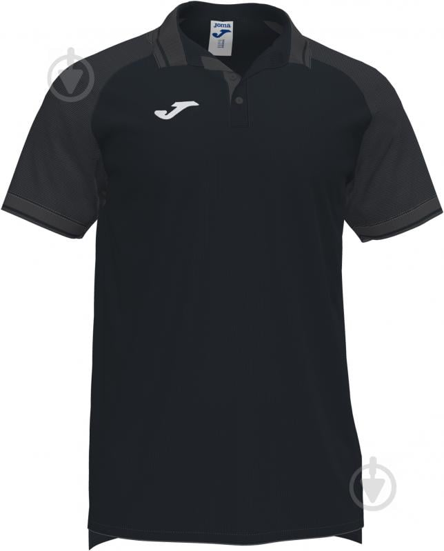 Поло Joma ESSENTIAL II POLO BLACK-ANTHRACITE S/S 101509.110 р.XL черный - фото 1