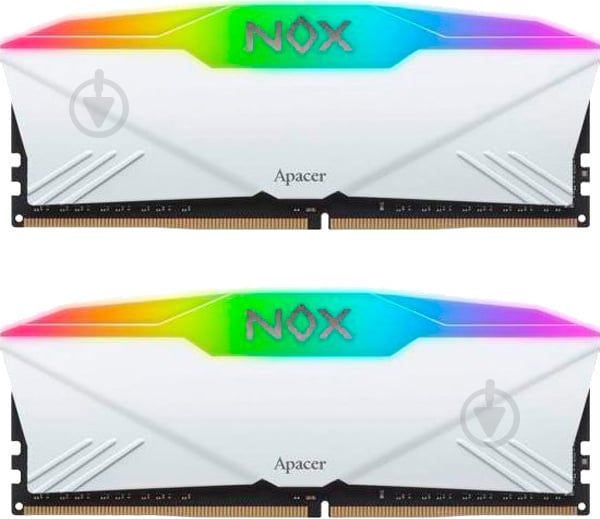 Оперативна пам'ять Apacer SODIMM DDR4 32 GB (2x16GB) 3200 MHz (AH4U32G32C28YNWAA-2) NOX RGB White - фото 1