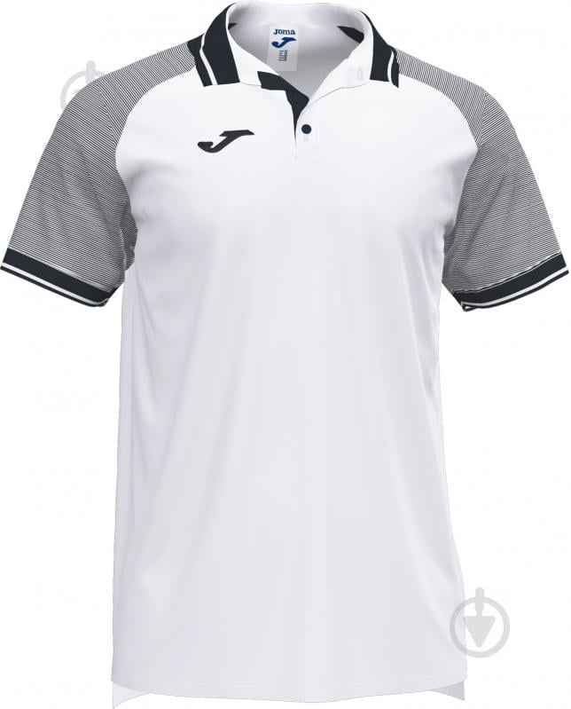 Поло Joma ESSENTIAL II POLO WHITE-BLACK S/S 101509.201 р.XS белый - фото 1