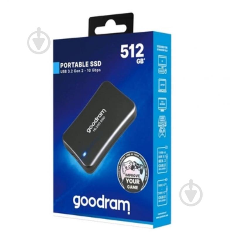 SSD-накопитель Goodram HL200 внешний 512GB 2,5" USB Type-C TLC (SSDPR-HL200-512) - фото 2