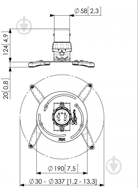 Крепление для проектора Vogels PPC 1500 поворотно-наклонные серебряный - фото 4