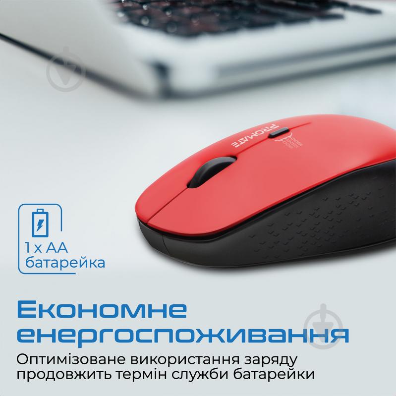 Мышь Promate Tracker Wireless red (tracker.red) - фото 4