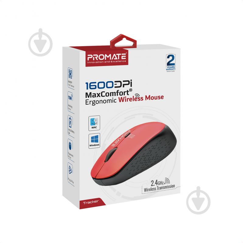 Мышь Promate Tracker Wireless red (tracker.red) - фото 6