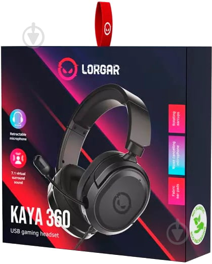 Навушники LORGAR Kaya 360 Gaming 7.1 USB black (LRG-GHS360) - фото 6