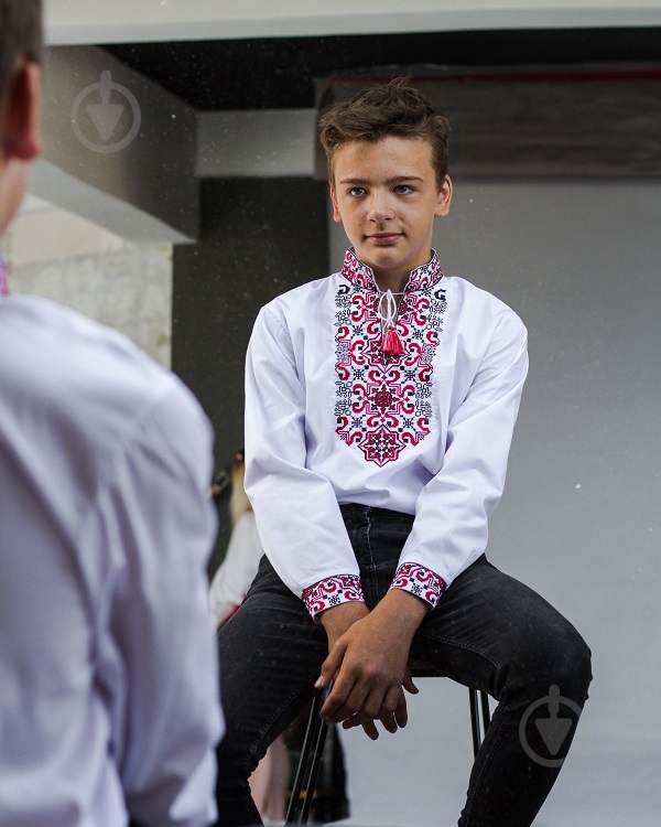 Вышиванка для мальчиков Galychanka Подполковник р.152 белый с синим Bsh-42ls - фото 2