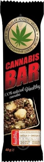 Протеиновый батончик Cannabis Bar мюсли с фундуком + зерна канабиса 40 г - фото 1