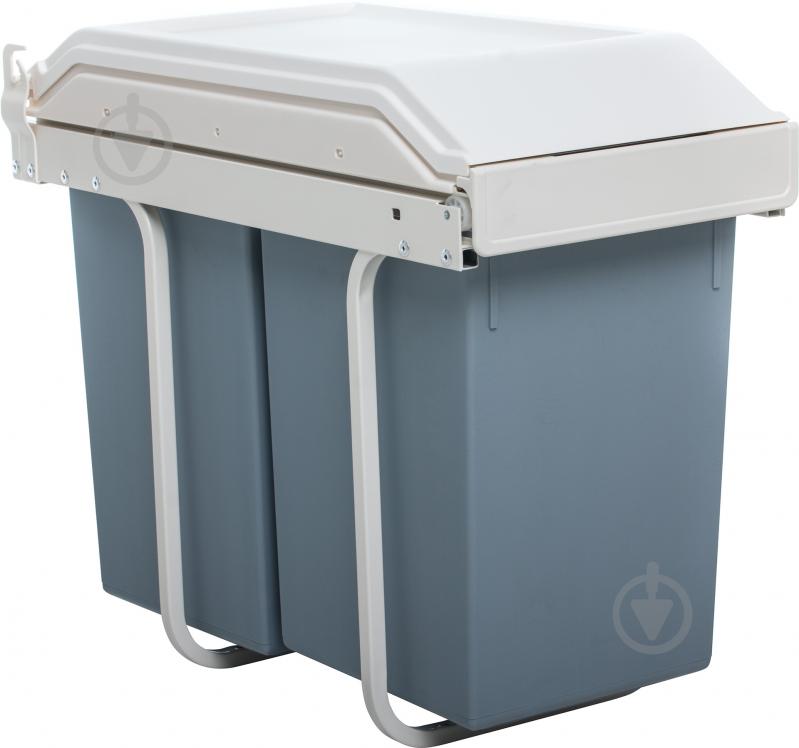 Ведро для мусора Hailo Multi Box 2*15 430х520х260 мм серое 3659001 - фото 1