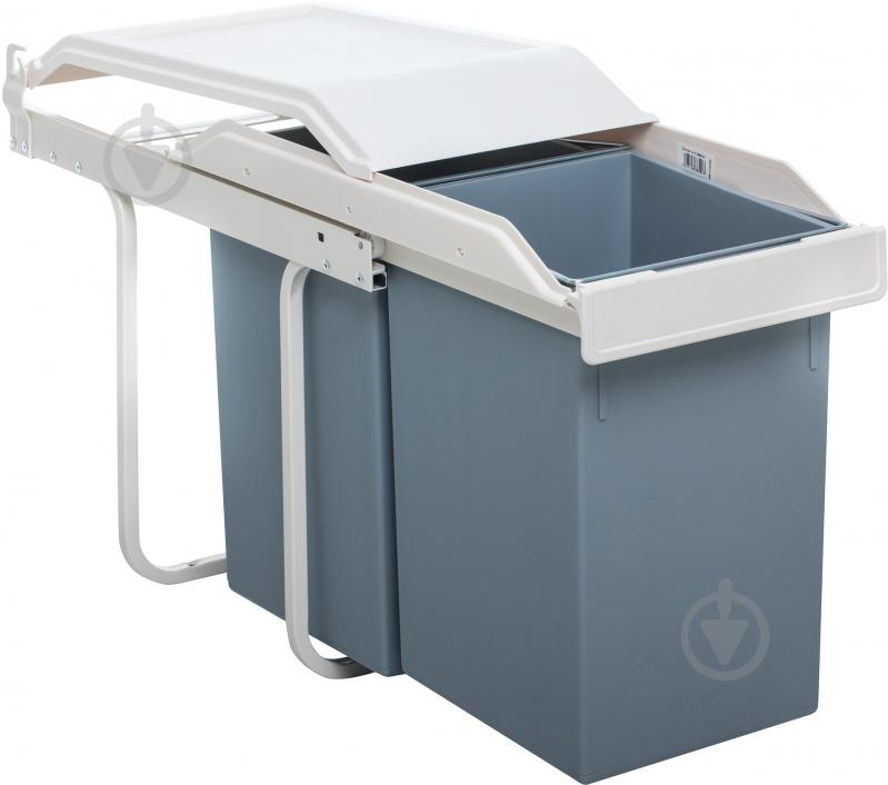 Ведро для мусора Hailo Multi Box 2*15 430х520х260 мм серое 3659001 - фото 3