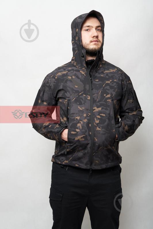 Куртка мужская демисезонная ESDY тактическая Softshell Shark Skin JA-01 р.XL камуфляж - фото 4