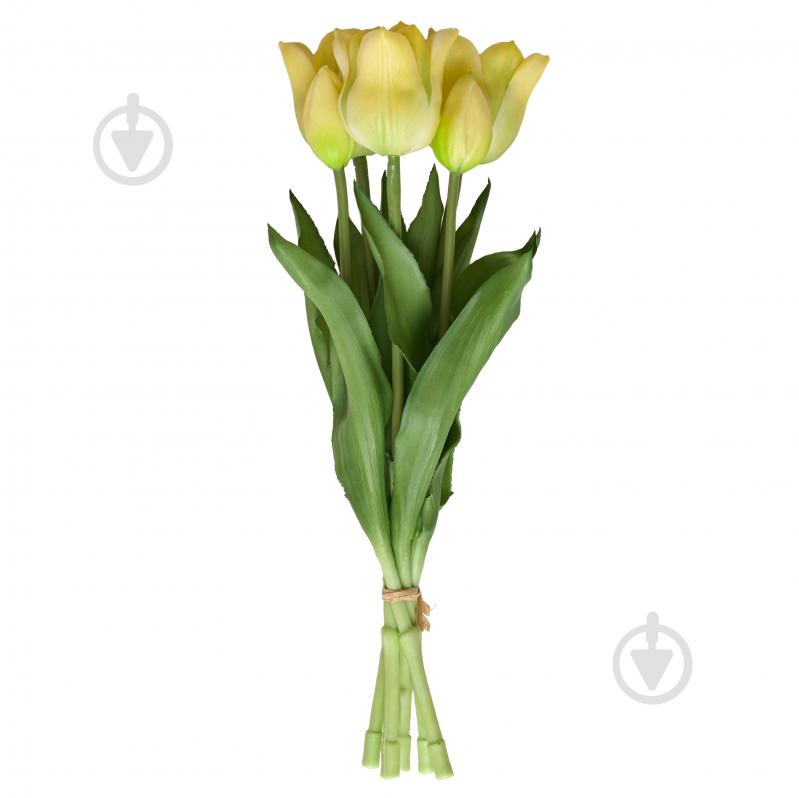 Букет тюльпан 34 см 5 шт. желтый Девилон - фото 1
