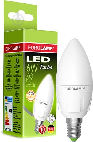 Лампа світлодіодна Eurolamp 6 Вт C37 матова E14 175-250 В 4000 К LED-CL-06144(T)dim - фото 2