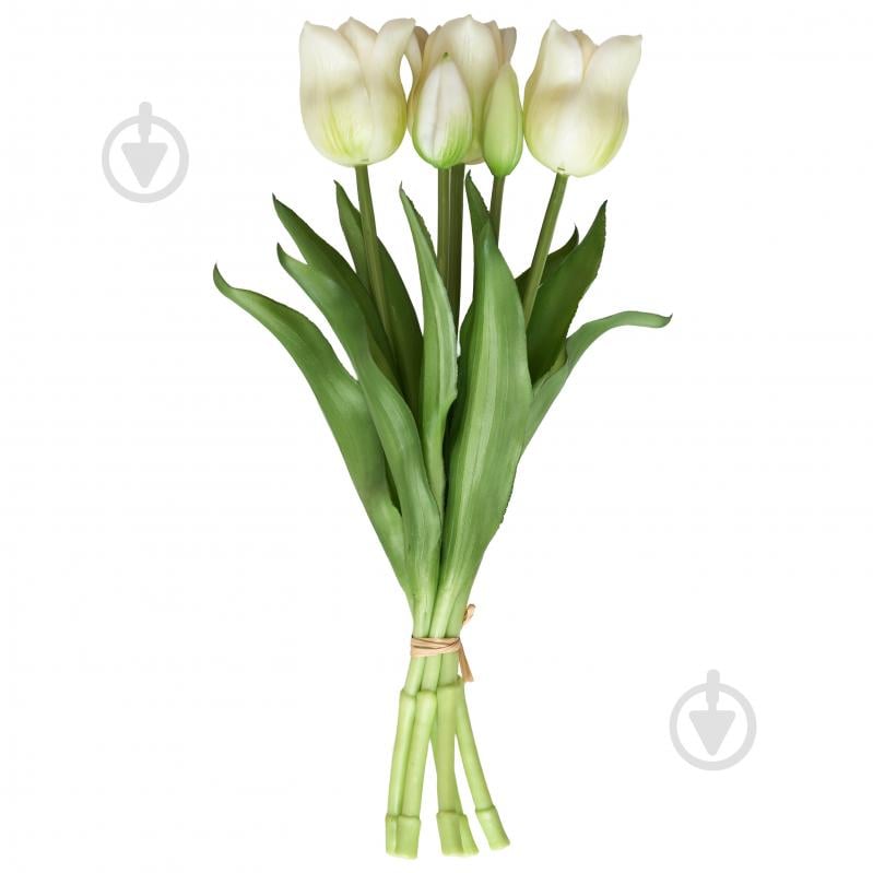 Букет Тюльпаны белые 34 см. 5 шт. Девилон - фото 1