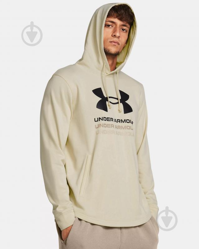 Джемпер Under Armour UA RIVAL TERRY GRAPHIC HOOD 1386047-273 р.L бежевый - фото 1