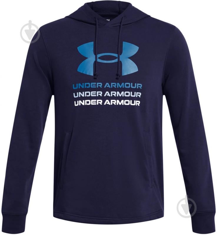 Джемпер Under Armour UA RIVAL TERRY GRAPHIC HOOD 1386047-410 р.S синій - фото 3