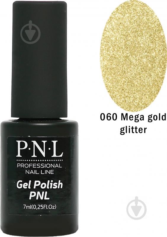 Гель-лак для нігтів P.N.L 060 Mega gold glitter 7 мл - фото 1