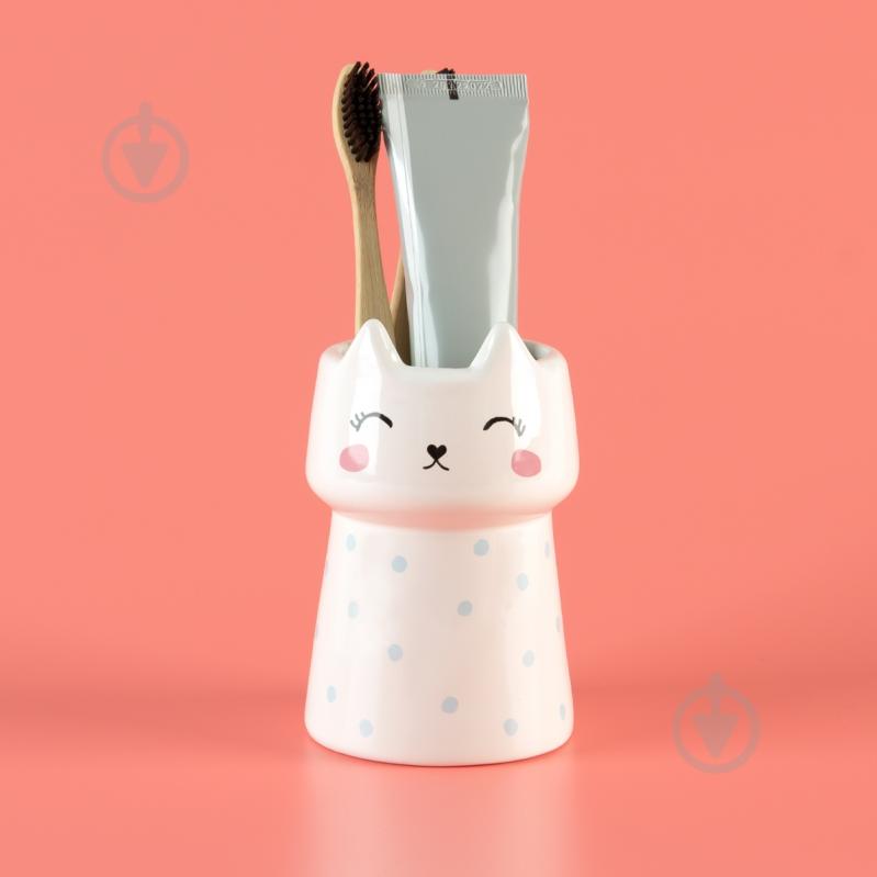 Подставка для зубных щеток Cute Cat BA-21 White - фото 5