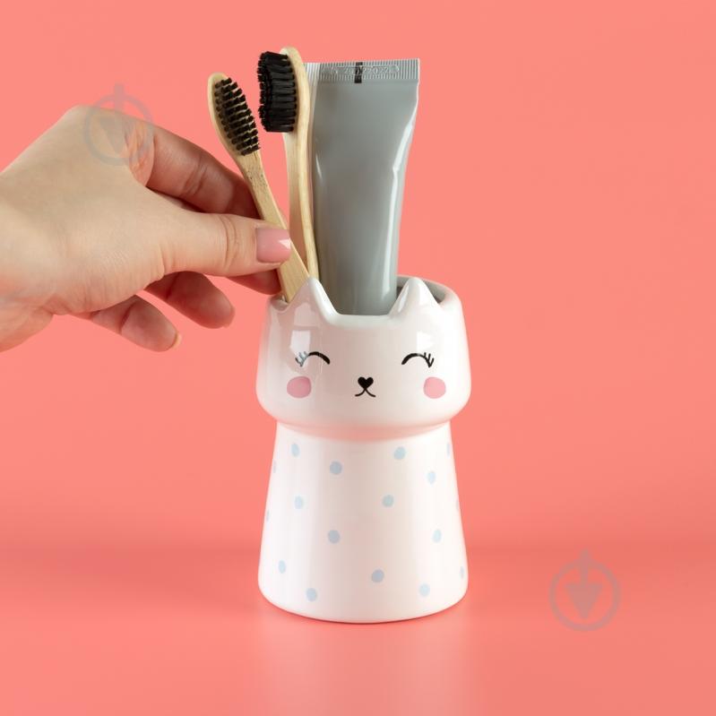 Подставка для зубных щеток Cute Cat BA-21 White - фото 4