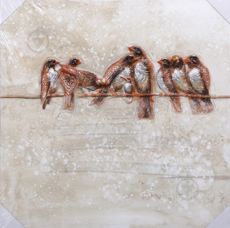 Картина 3D Птички 80x80 см - фото 1