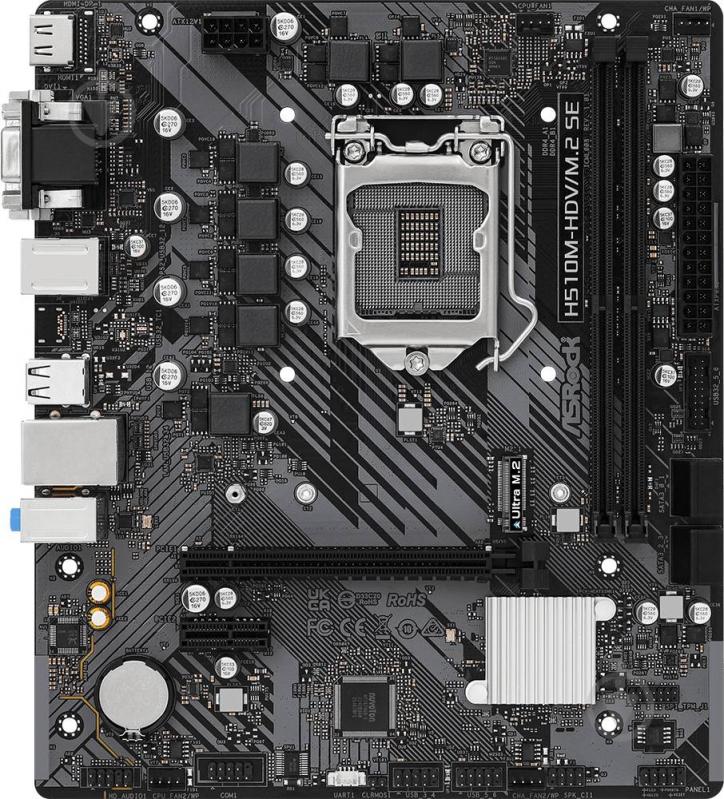 Материнская плата ASRock H510M-HDV/M.2 SE (Socket 1200, Intel H470, micro ATX) - фото 1