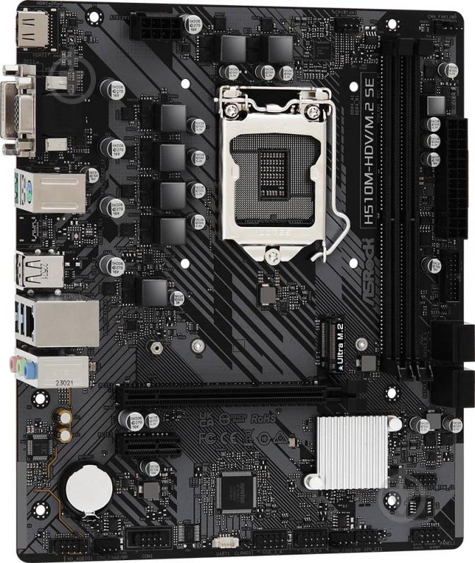 Материнская плата ASRock H510M-HDV/M.2 SE (Socket 1200, Intel H470, micro ATX) - фото 2