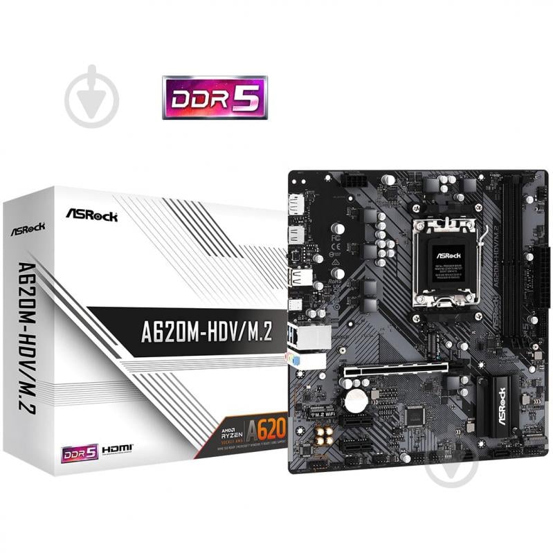 Материнська плата ASRock A620M-HDV/M.2 (Socket AM5, AMD A620, micro ATX) - фото 5