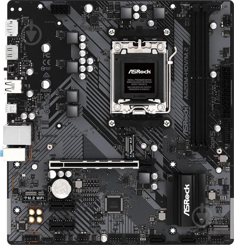 Материнська плата ASRock A620M-HDV/M.2 (Socket AM5, AMD A620, micro ATX) - фото 1