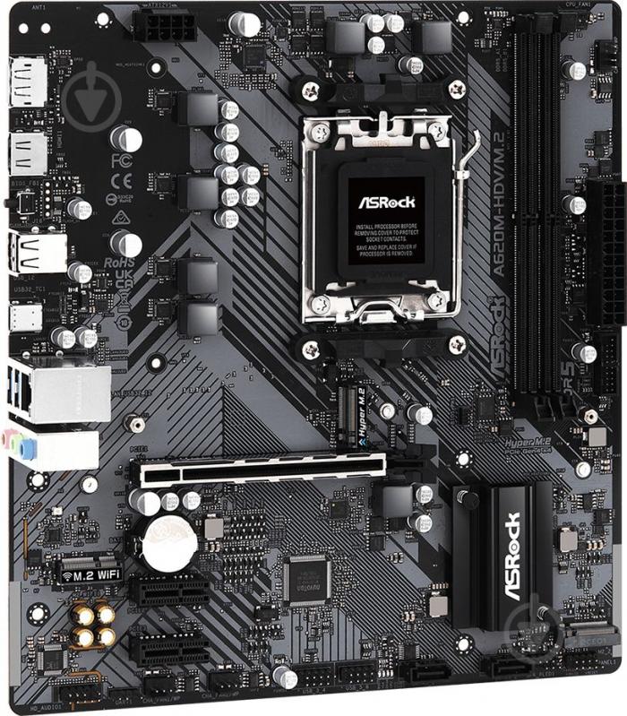 Материнська плата ASRock A620M-HDV/M.2 (Socket AM5, AMD A620, micro ATX) - фото 2