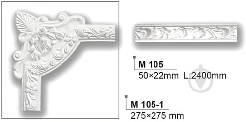 Декор кутовий Harmony M 105-1 2 шт. 275x22x275 мм - фото 1