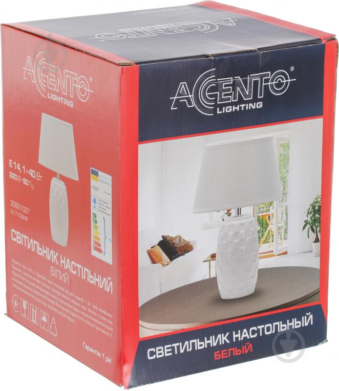 Настольная лампа декоративная Accento lighting 1x40 Вт E14 белый ALT-T-D3645 - фото 3