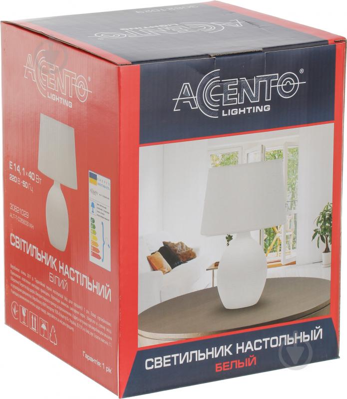 Настольная лампа декоративная Accento lighting 1x40 Вт E14 белый ALT-T-D3560S WH - фото 3