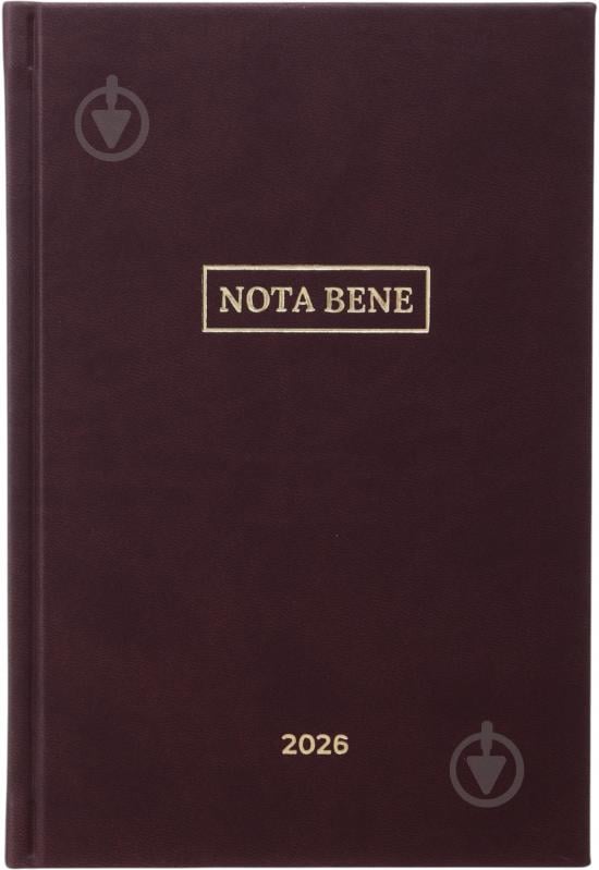 Дневник датированный Nota Bene A5 2026 бордовый - фото 1