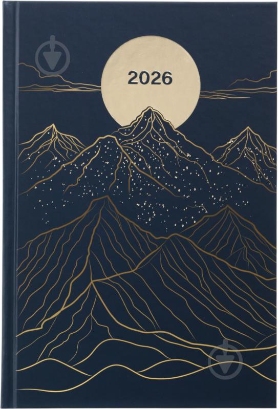 Щоденник датований Гори Nota Bene A5 2026 синій із малюнком - фото 1 Щоденник датований Гори Nota Bene A5 2026 синій із малюнком - фото 1