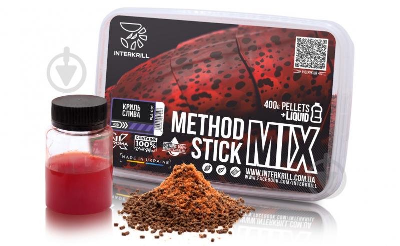 Пеллетс INTERKRILL Method Stick Mix (+ ліквід 40мл) кріль/ слива 400 г - фото 1