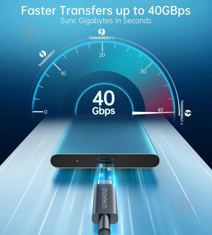 Кабель Choetech 0,8 м чорний (A3010) - фото 3