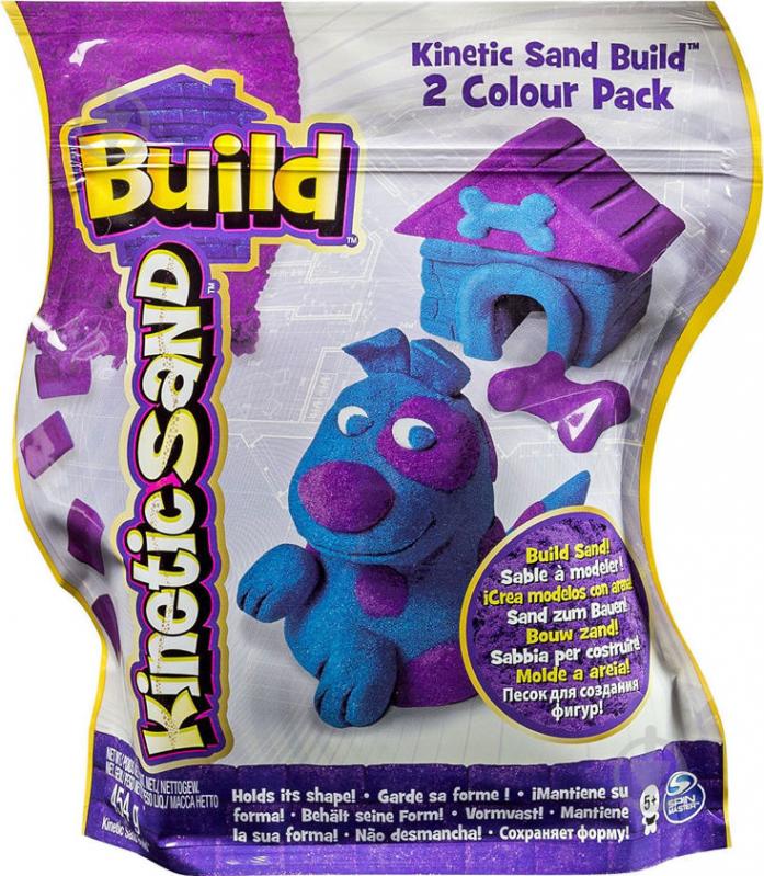 Песок для детского творчества Wacky-Tivities Kinetic Sand Build голубой фиолетовый 71428BP - фото 1