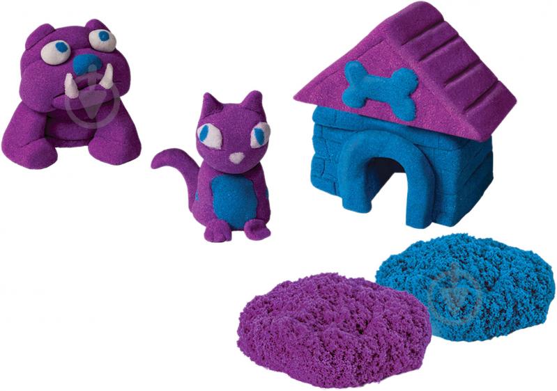 Песок для детского творчества Wacky-Tivities Kinetic Sand Build голубой фиолетовый 71428BP - фото 3