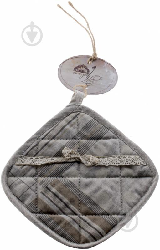 Прихватка Patch work с кружевом 20x20 см бежевый Прованс - фото 1 Прихватка Patch work с кружевом 20x20 см бежевый Прованс - фото 1