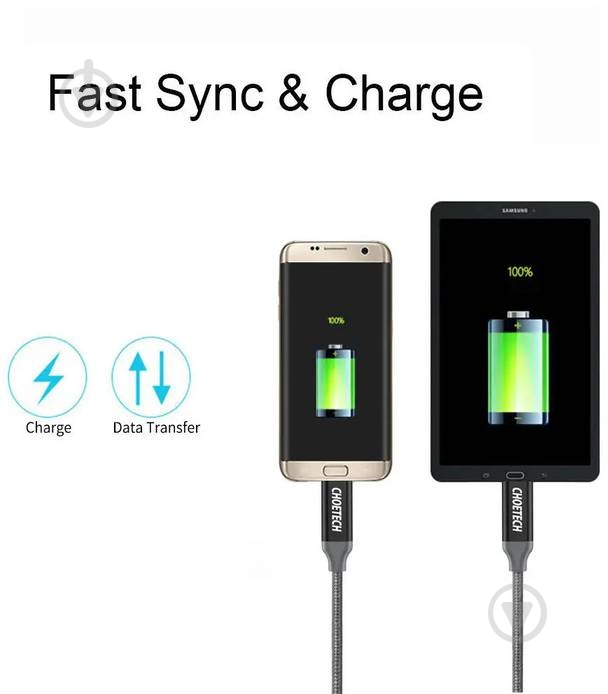 Кабель Choetech 1 м черный (AC0007) - фото 3