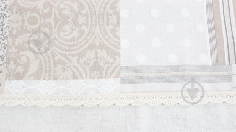 Скатерть Patch work с кружевом 140x180 см серый с рисунком Прованс - фото 2 Скатерть Patch work с кружевом 140x180 см серый с рисунком Прованс - фото 2