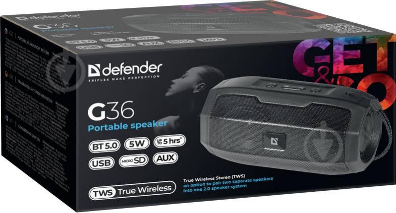 Акустическая система Defender G36 5W 1.0 black (65036) - фото 6