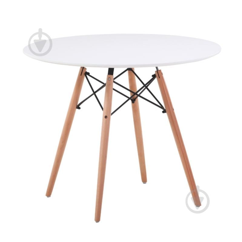 Стол обеденный Мікс Меблі Этна x750мм белый/натуральный/черный - фото 1