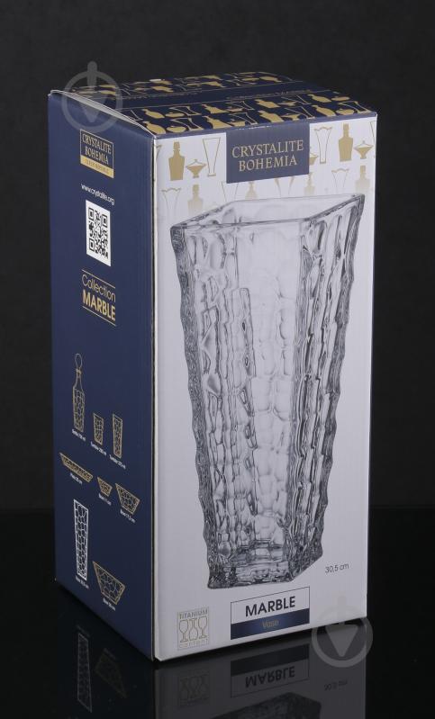Ваза стеклянная Bohemia Marble 30,5 см 30,5 см прозрачная - фото 3
