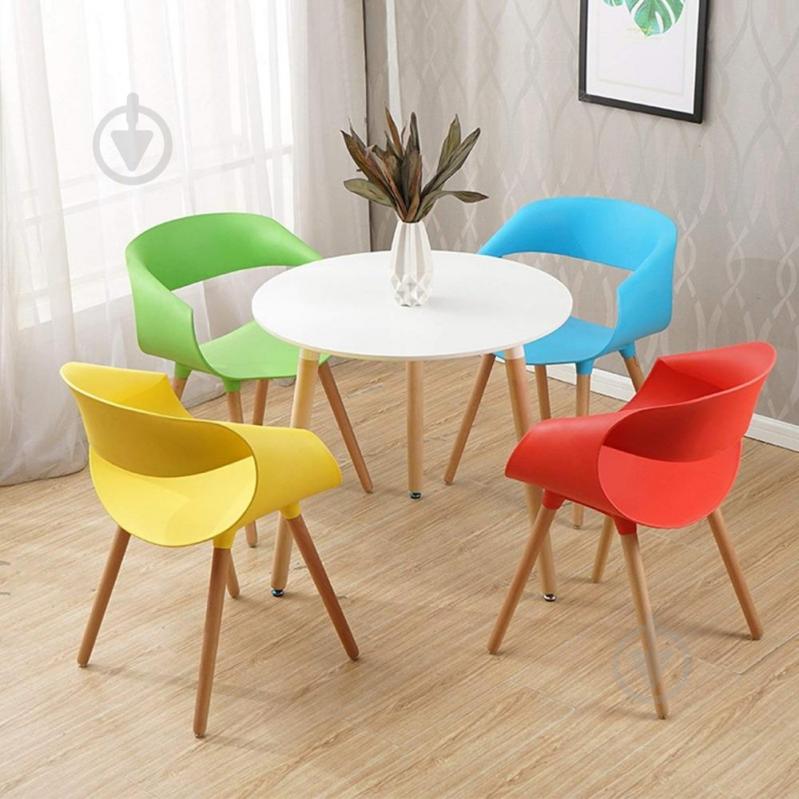 Стіл обідній Мікс Меблі Сіріус x750мм білий/натуральний - фото 2 Стіл обідній Мікс Меблі Сіріус x750мм білий/натуральний - фото 2