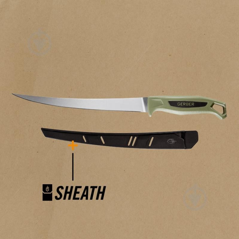 Нож Gerber Knives Ceviche 9",E,Box,GRN,BLK филейный - фото 16