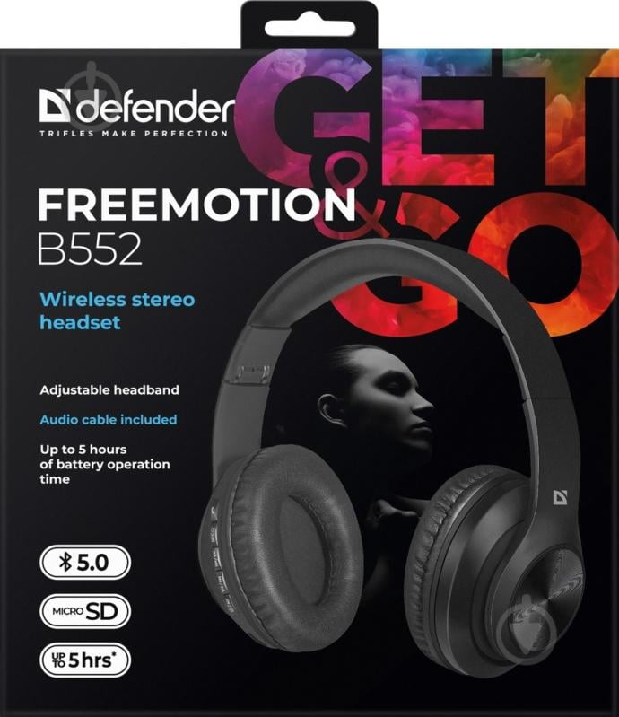 Bluetooth-гарнитура Defender FreeMotion B552 black (63552) - фото 4