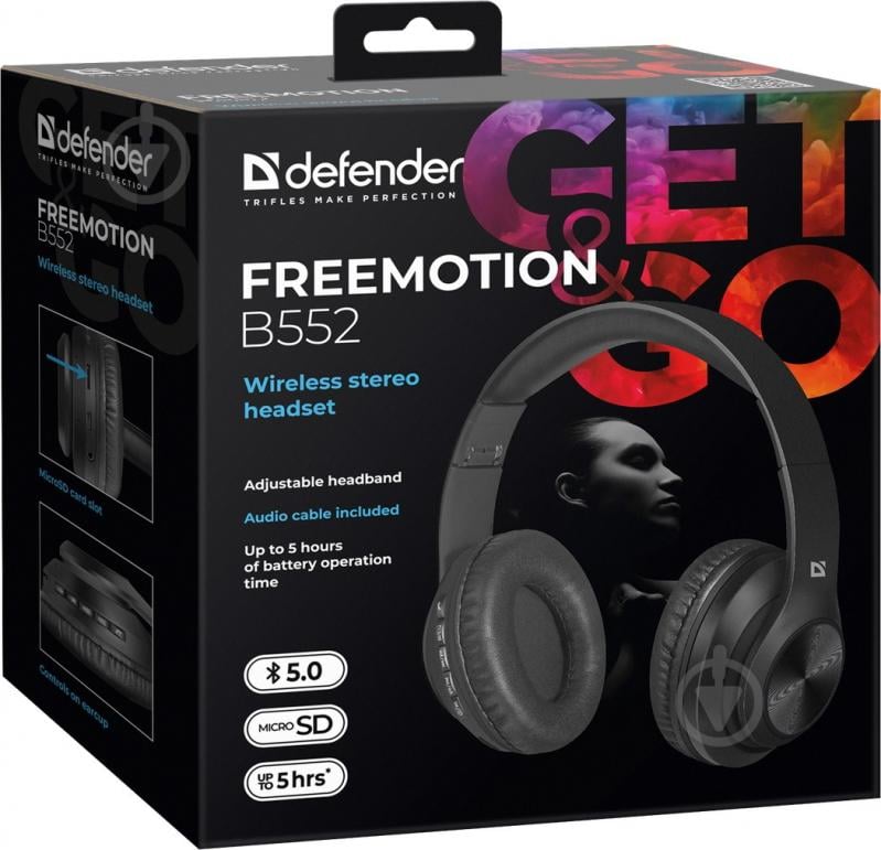 Bluetooth-гарнітура Defender FreeMotion B552 black (63552) - фото 5