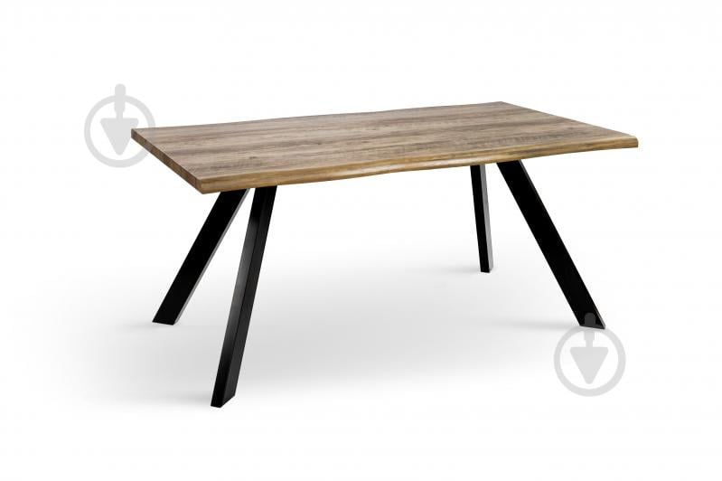 Стіл обідній Мікс Меблі Метрополь 1600x900x760мм натуральний/чорний - фото 1